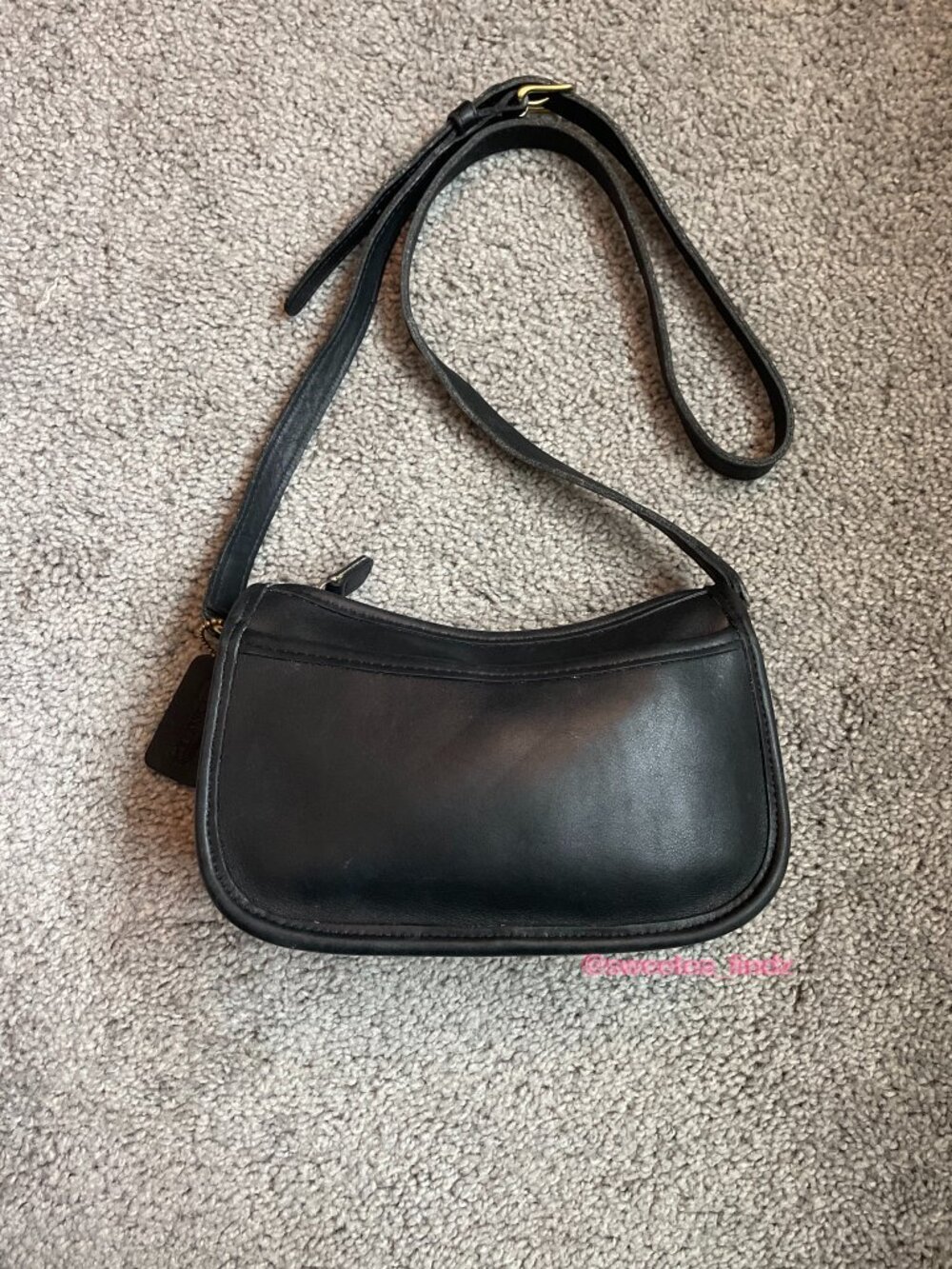 Vintage 1990s Coach Wendie Small Crossbody Purse- 9031, Black